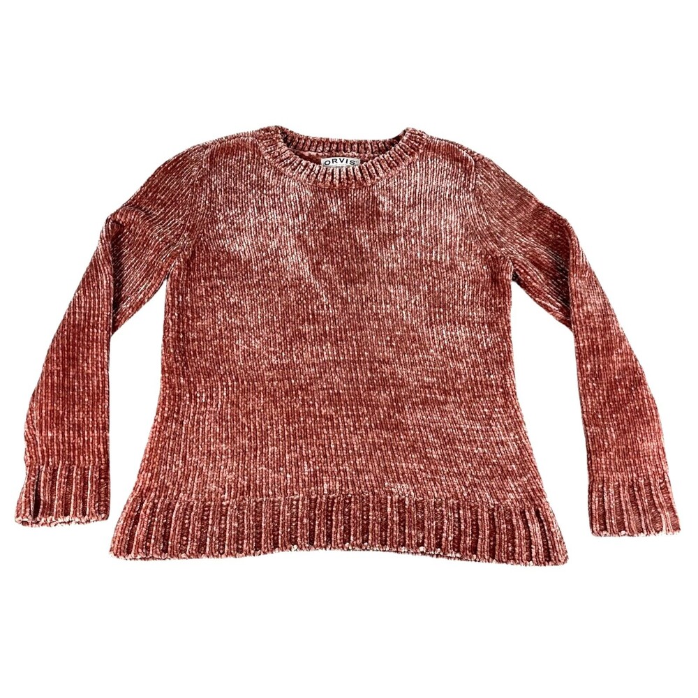ORVIS Sweater Women's Pink Small Long Sleeve Fleece Pullover Casual Soft Stretch